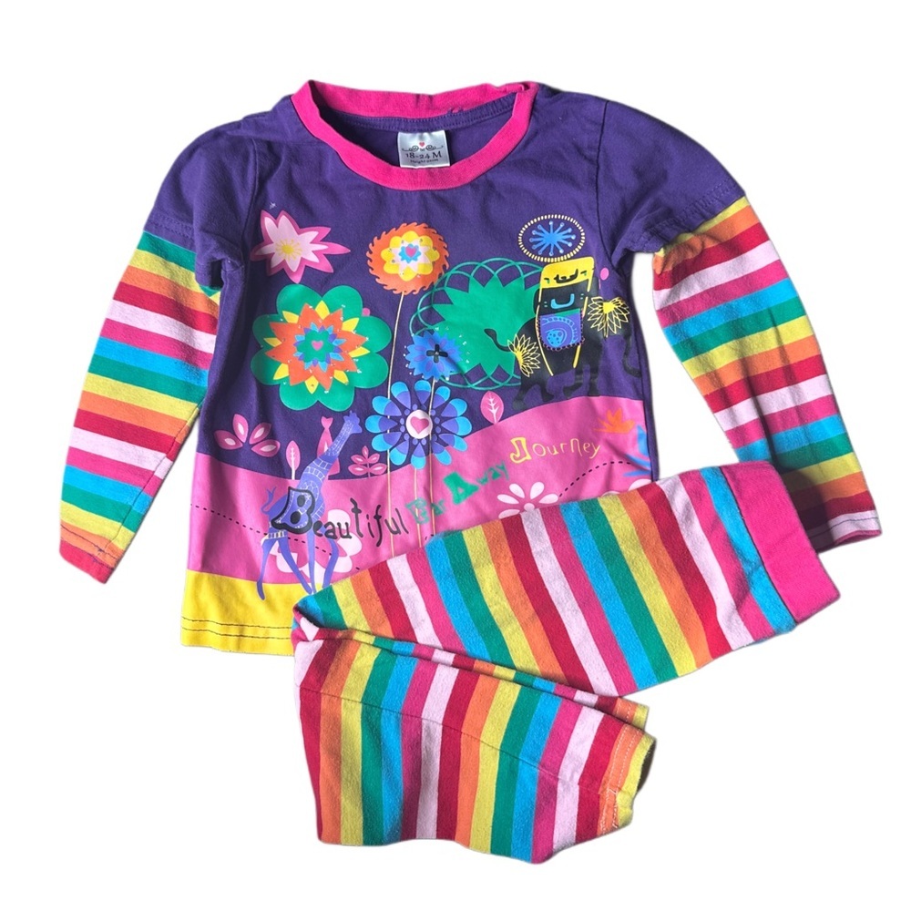 5/$25 😻 Toddler Rainbow Matching Outfit Set